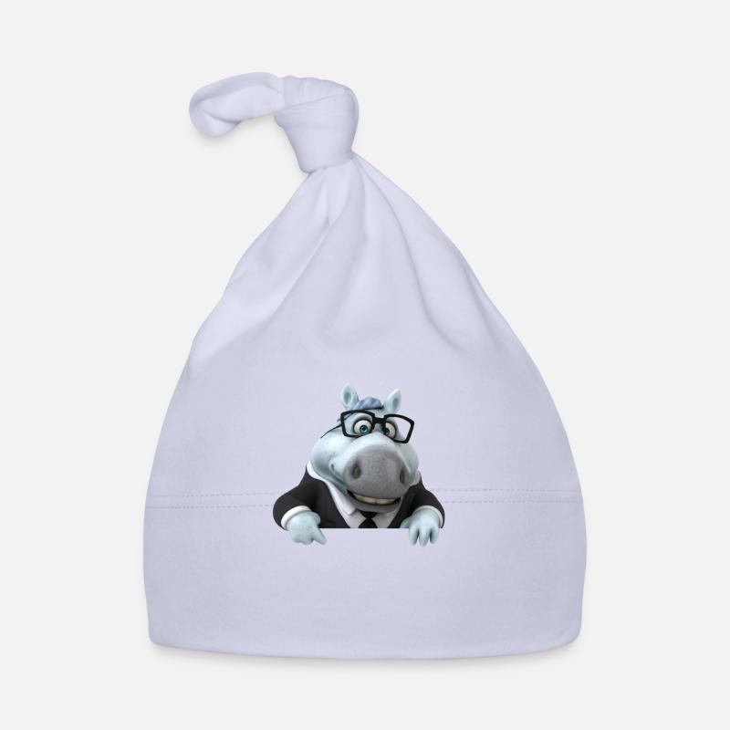 illustration d'un buste de cheval amusant - Bonnet bio Bébé - ciel