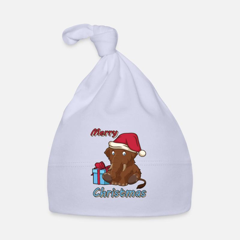 Conception de dessin animé de cadeau de Noël d'éléphant de mammouth Bonnet bio Bébé