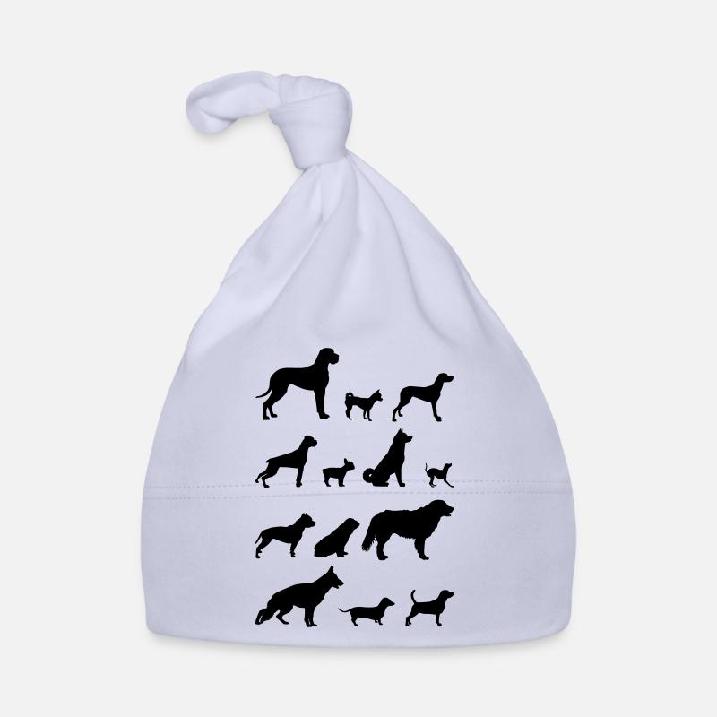 Silhouette de chien 1 - Bonnet bio Bébé - ciel