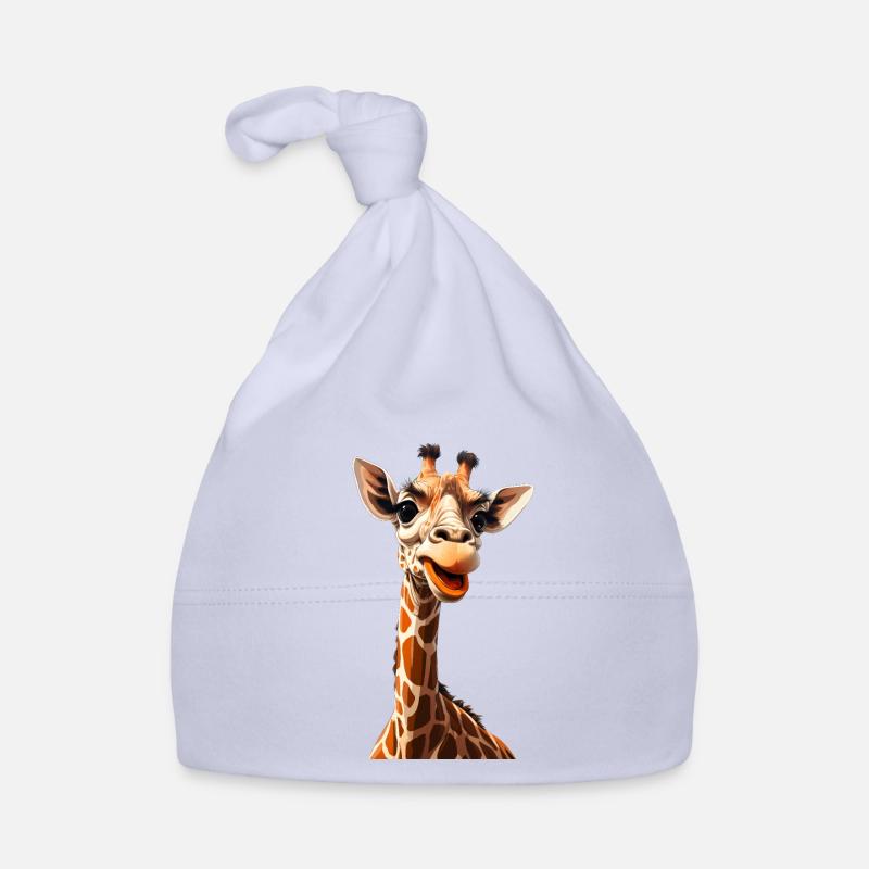 Girafe - Bonnet bio Bébé - ciel