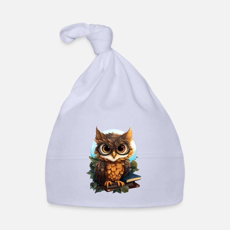 Hibou - Bonnet bio Bébé - ciel