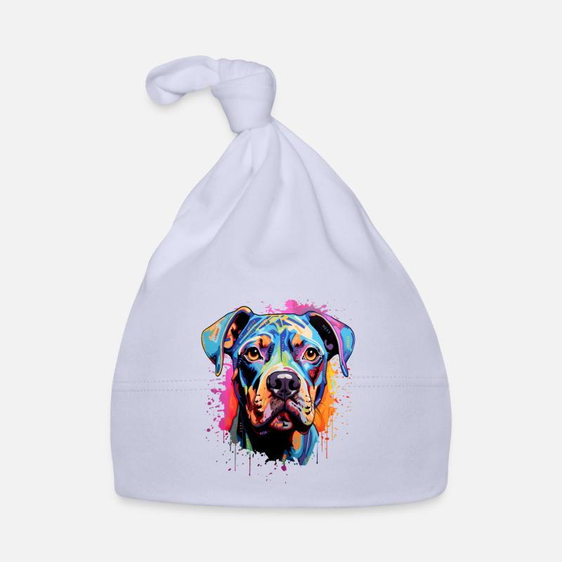 Boxer coloré - Bonnet bio Bébé - ciel