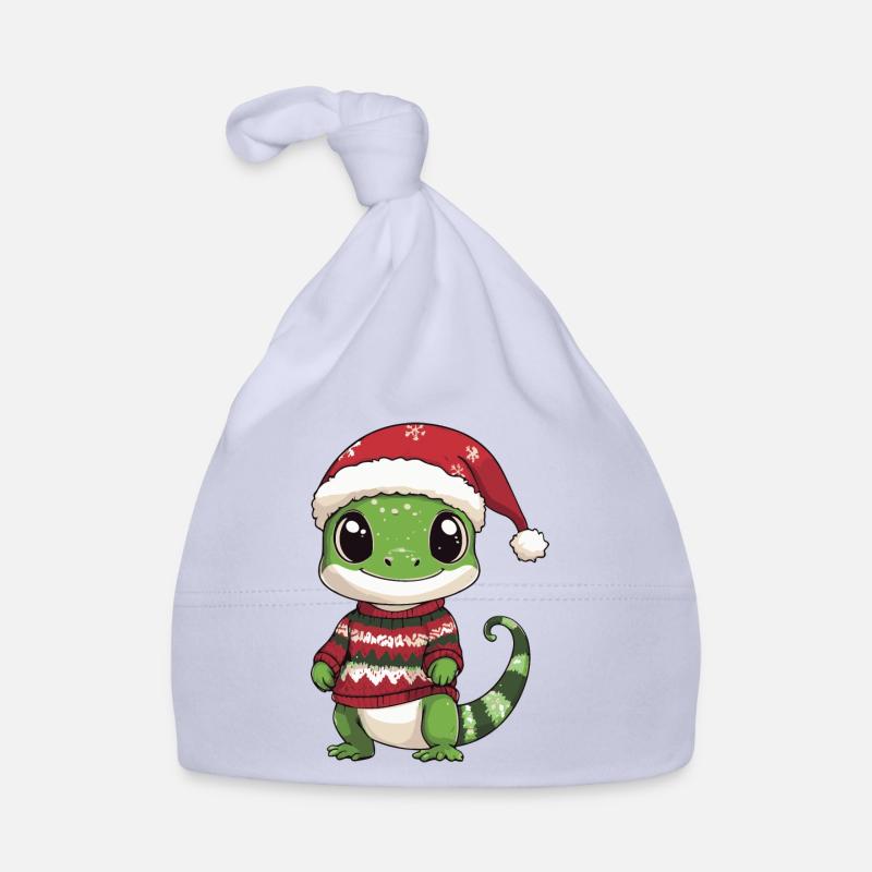 Echse Weihnachten Comic Baby Bio-Mütze