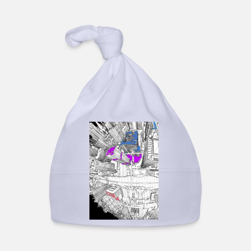 Gratte-ciel œil de poisson - Bonnet bio Bébé - ciel