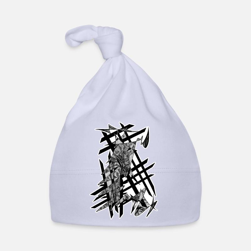Schwarz-Weiß abstraktes Design Nr. 5 Baby Bio-Mütze