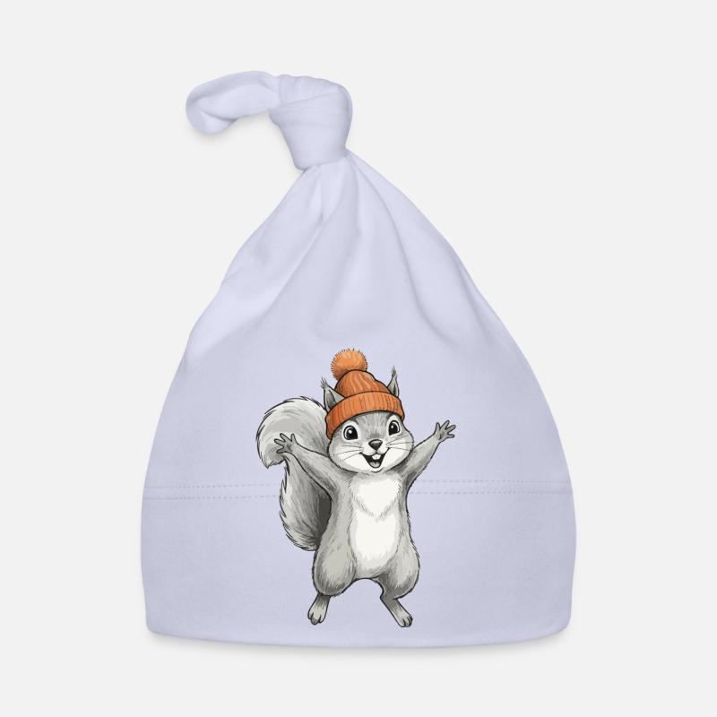 Écureuil avec un bonnet Bonnet bio Bébé