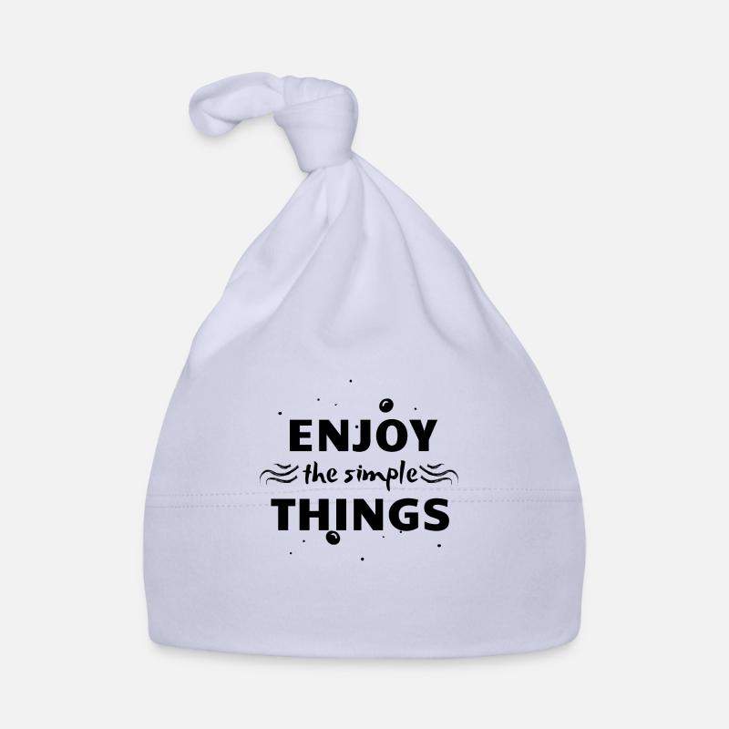 Citation de motivation - Profitez des choses simples - Bonnet bio Bébé - ciel