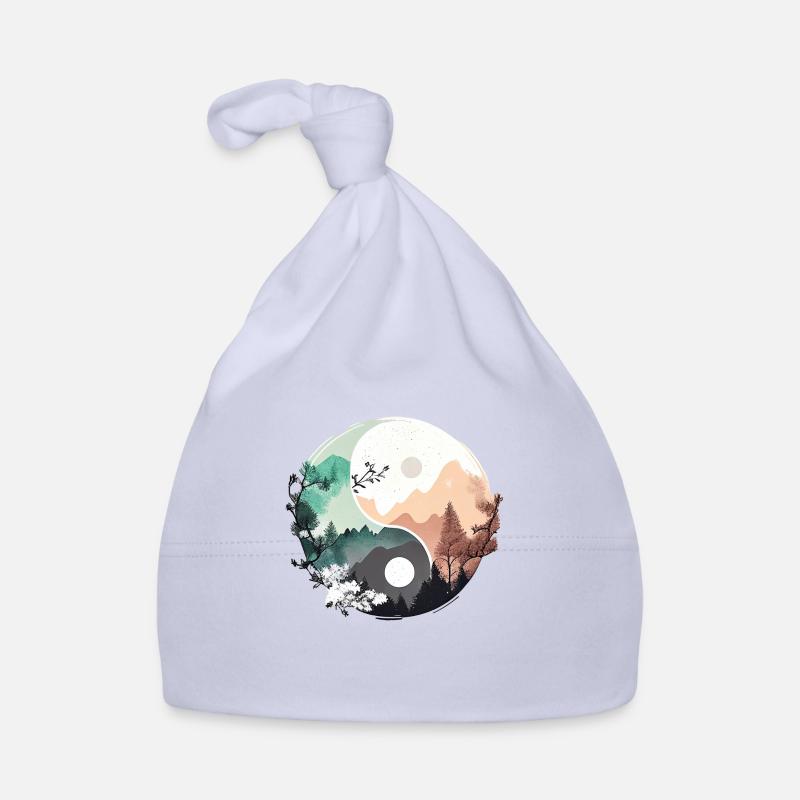 Ying Yang - Mountains / Beach Organic Baby Cap