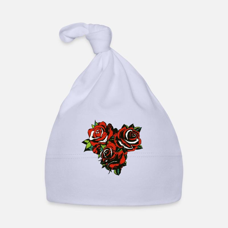 pink flower leaf group 2003 A Organic Baby Cap