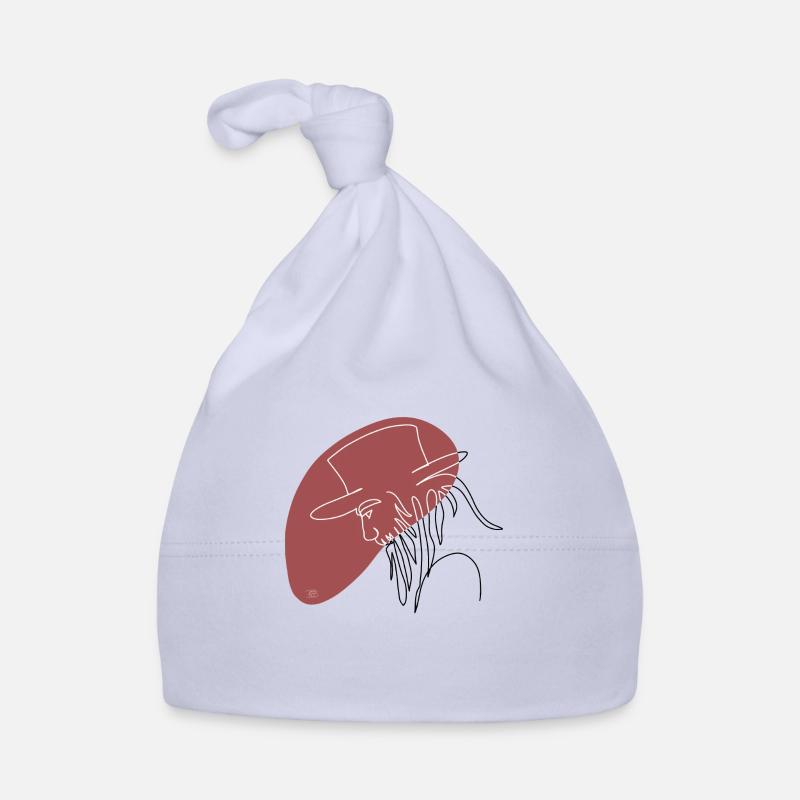 « Man with Hat », Boho Line Art Design, « Faces » Bonnet bio Bébé