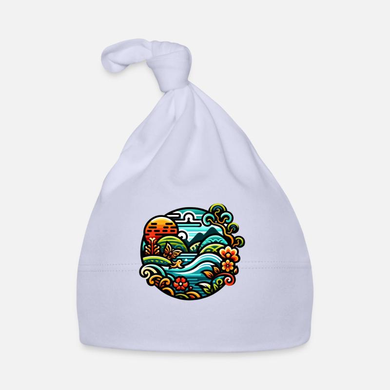 Farbenfroher Fluss Baby Bio-Mütze