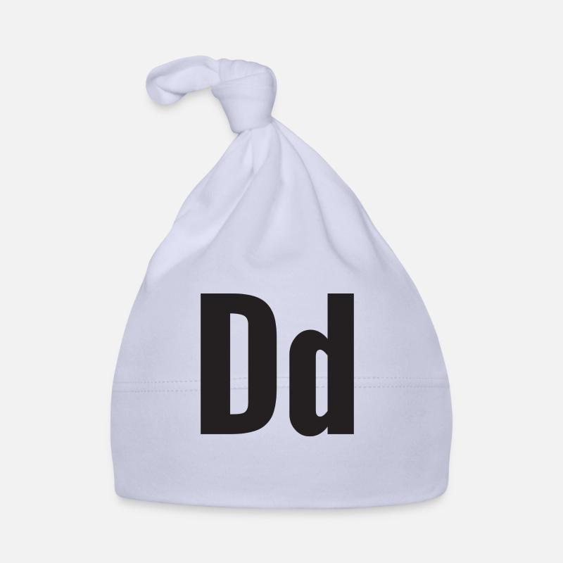 Lettre D - Bonnet bio Bébé - ciel