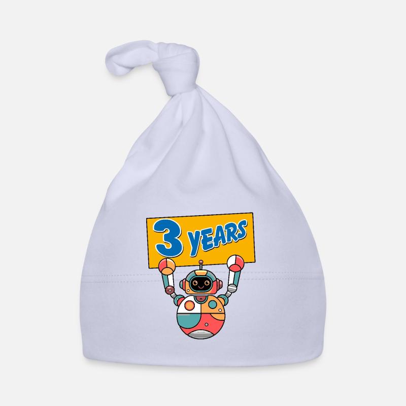 I'm Three 3 Years Third Birthday Robot Organic Baby Cap