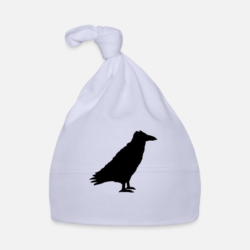 Corbeau oiseau Stands Crow Silhouette Outline Noir Bonnet bio Bébé