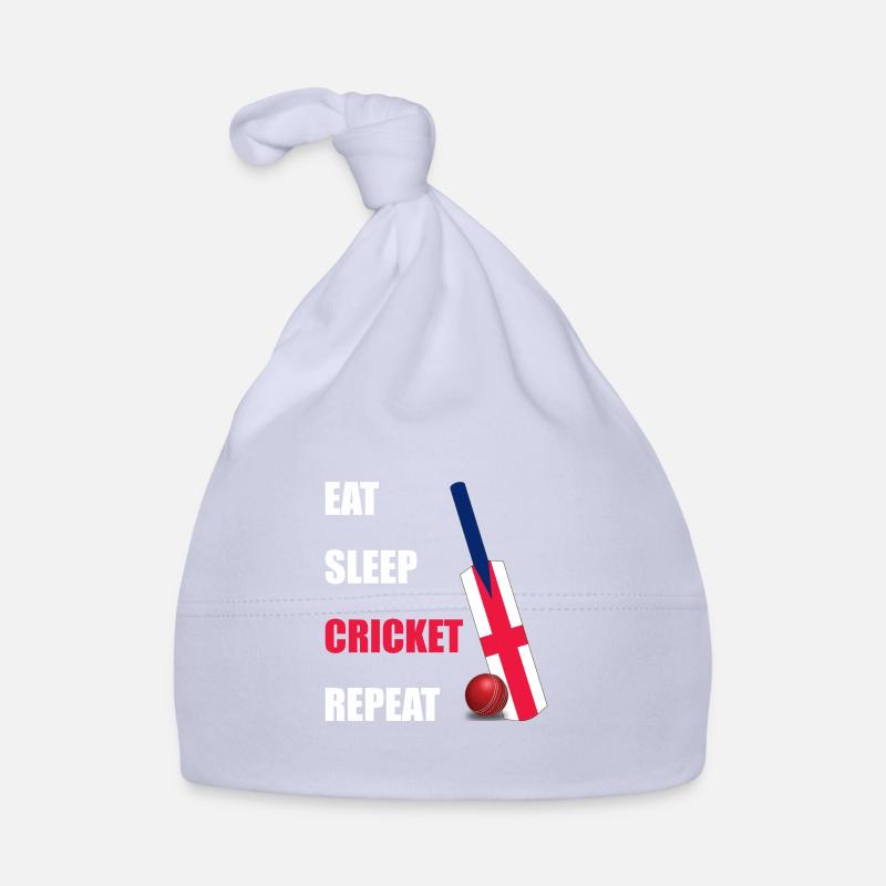 Manger Sommeil Cricket Répéter Angleterre Drapeau Cricket Batte Bonnet bio Bébé