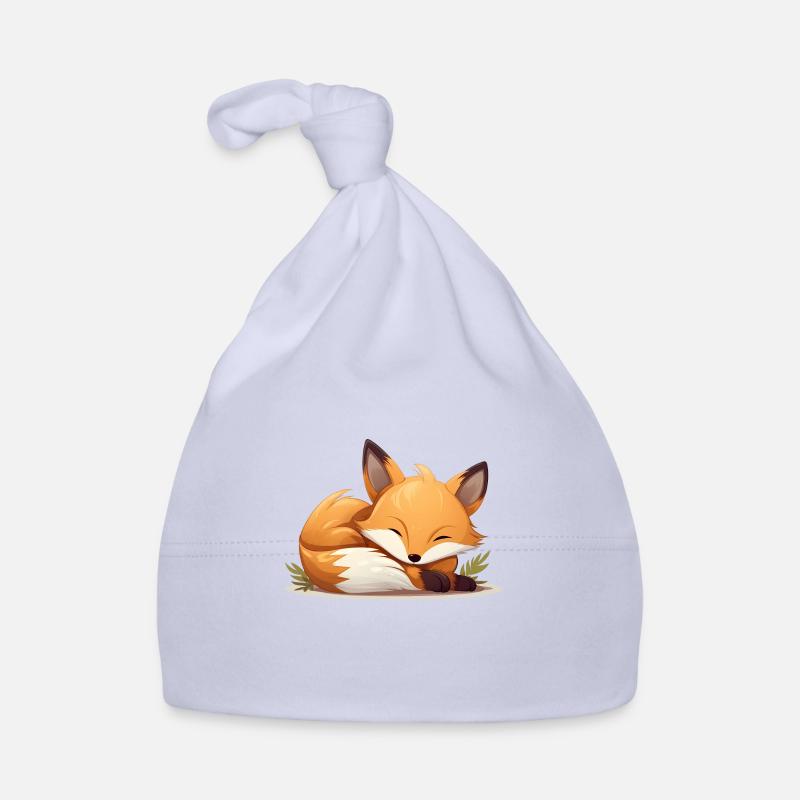 Cute sleeping fox for forest animal fans Organic Baby Cap