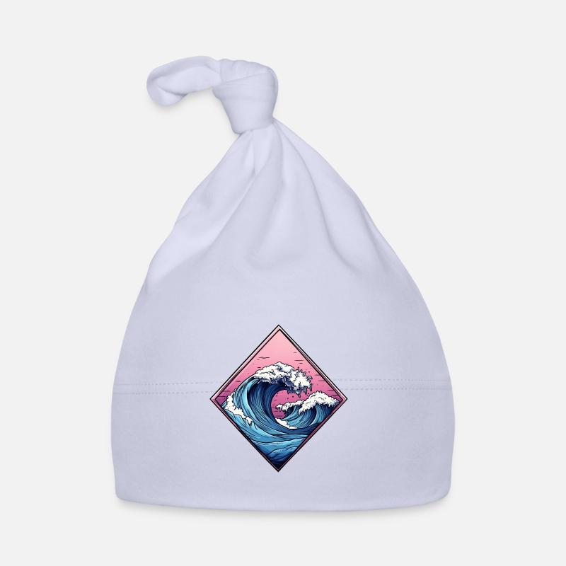 wave logo, diamond shape, ocean design Organic Baby Cap