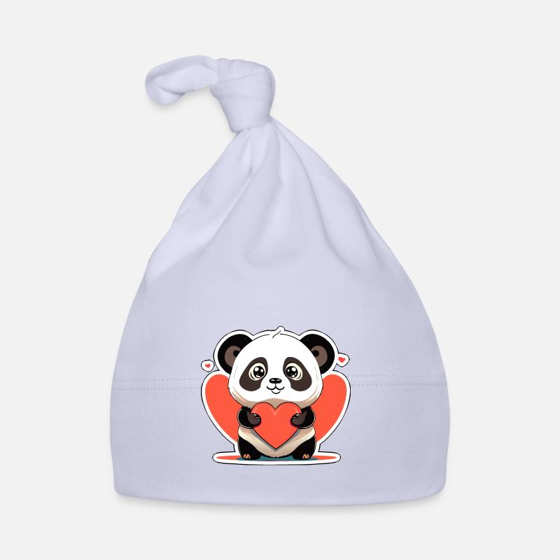 panda with heart Organic Baby Cap