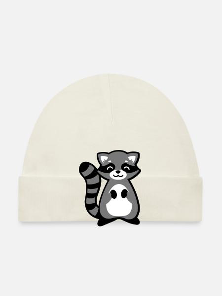 Waschbär Tierkind Geschenkidee raccoon gift idea - Baby Bio-Mütze - Sky - Vorne