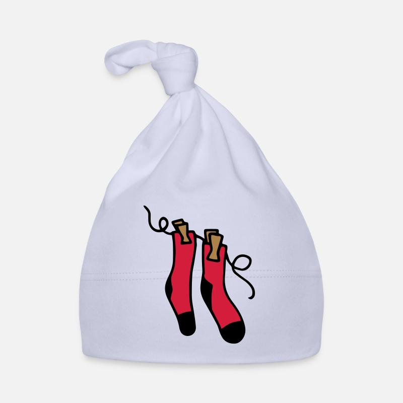 Chaussettes sur corde à linge - Idée cadeau de chaussettes colorées Bonnet bio Bébé