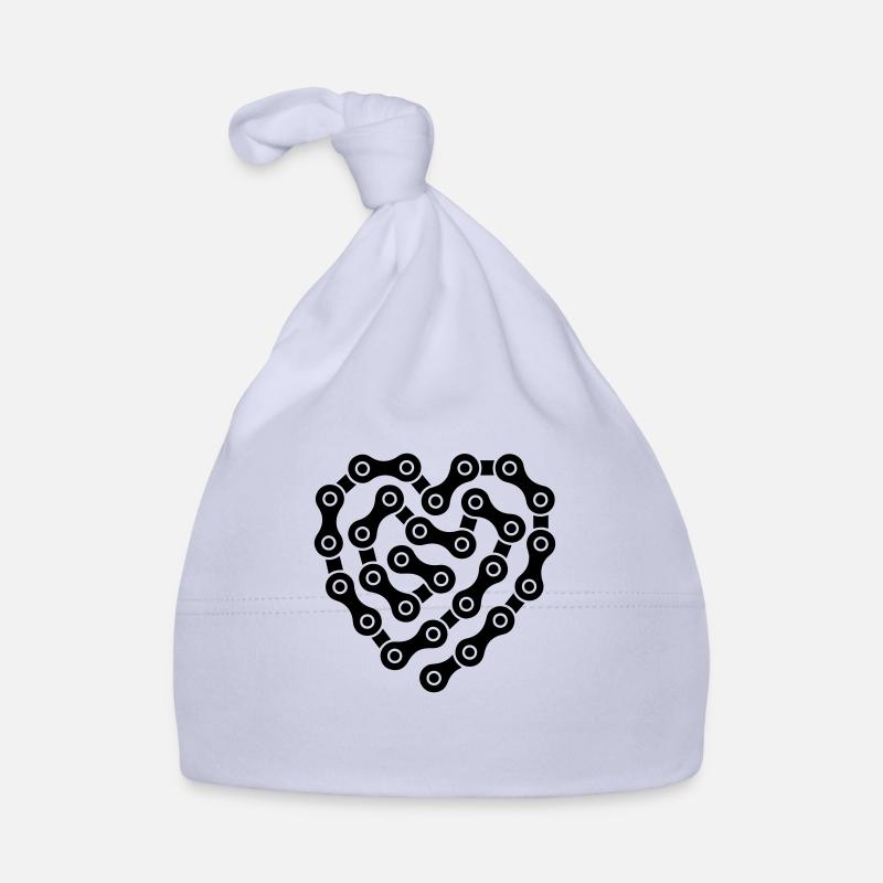 Cœur de chaînes - Bonnet bio Bébé - ciel
