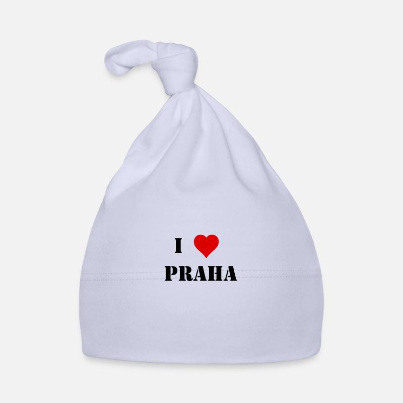 I love Prag Tschechisch schwarz Geschenkidee Baby Bio-Mütze