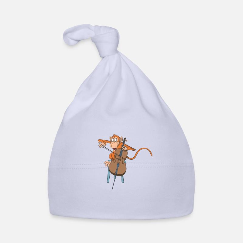 Singe joue du violoncelle Bonnet bio Bébé