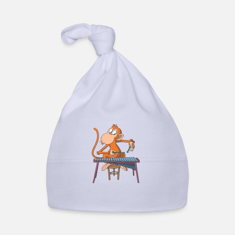 Monkey joue du ximophone marimba Bonnet bio Bébé