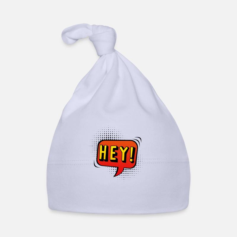 Hey Bulle de dialogue dans un style pop-art Bonnet bio Bébé