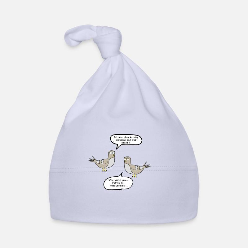 Les pigeons de la covid-19 - Bonnet bio Bébé - ciel