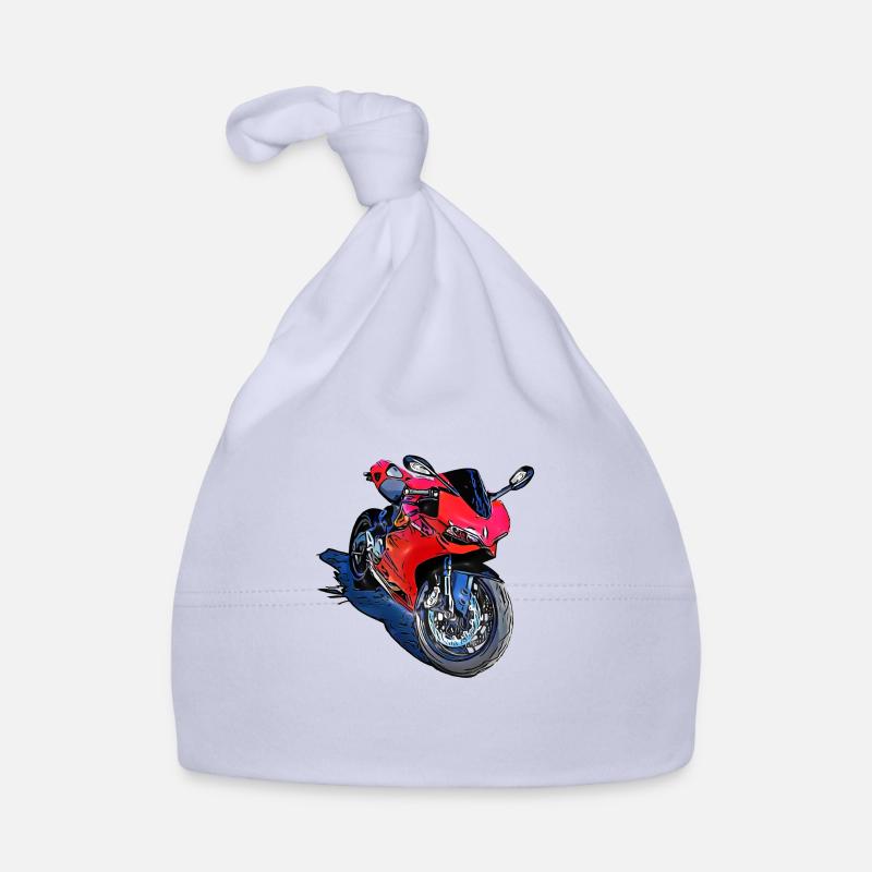 Sportmotorrad rot Baby Bio-Mütze