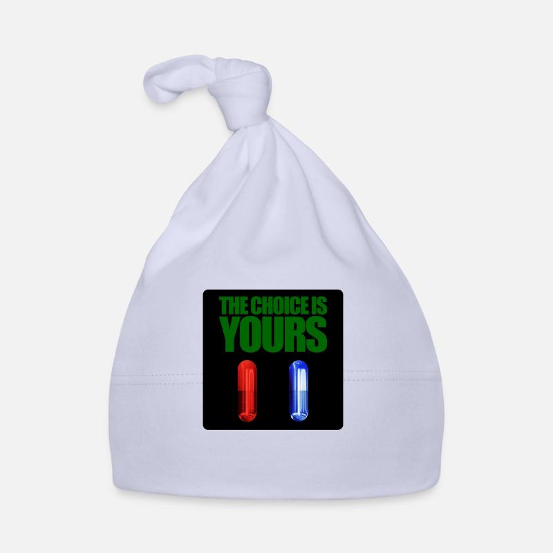 Matrice rouge ou bleu pilule - Bonnet bio Bébé - ciel