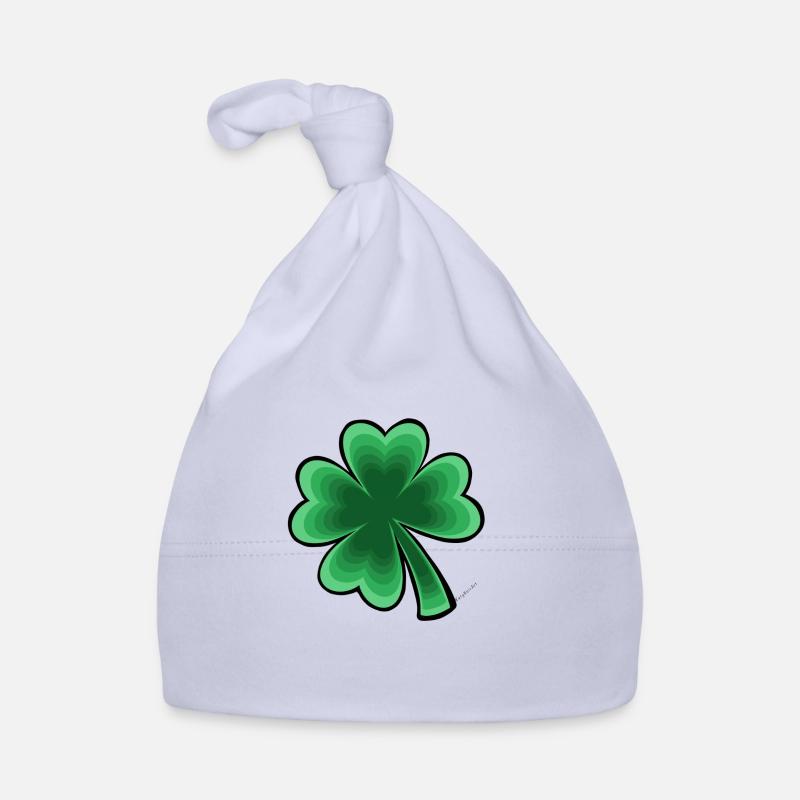 trèfle à quatre feuilles - Bonnet bio Bébé - ciel