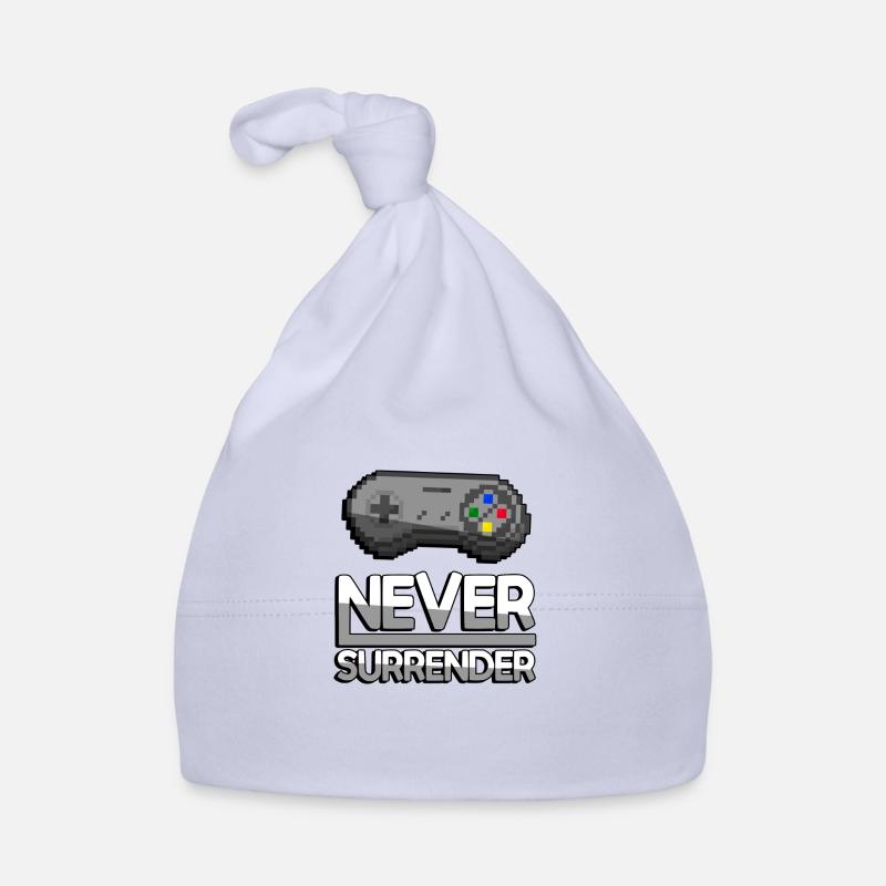 NEVER SURRENDER (Weiß) + SNES Controller - Gaming Baby Bio-Mütze