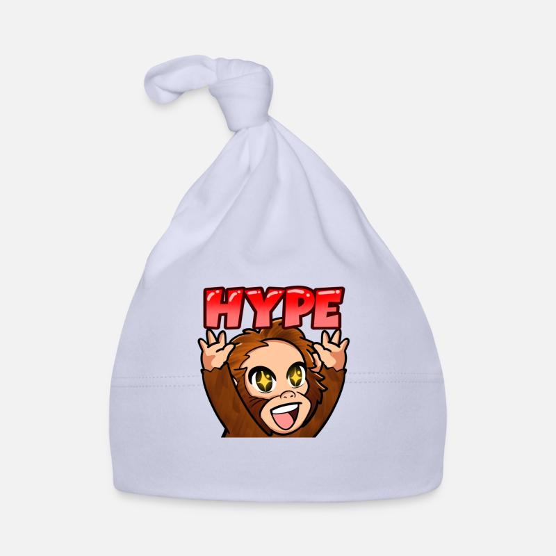Monkey with joy - Organic Baby Cap - sky