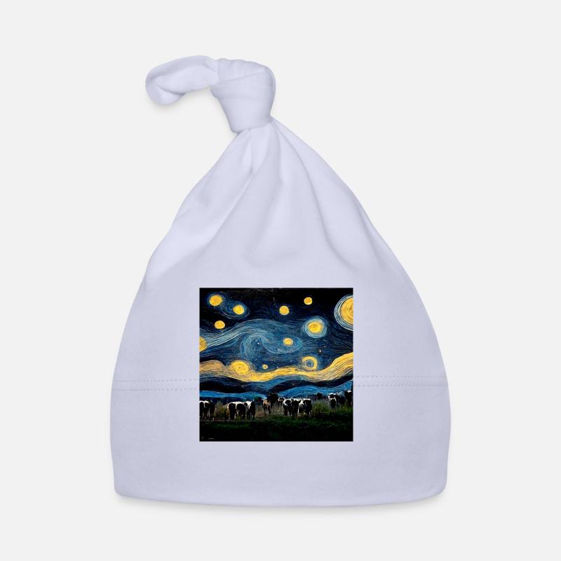 Starry night - Art - Bonnet bio Bébé - ciel