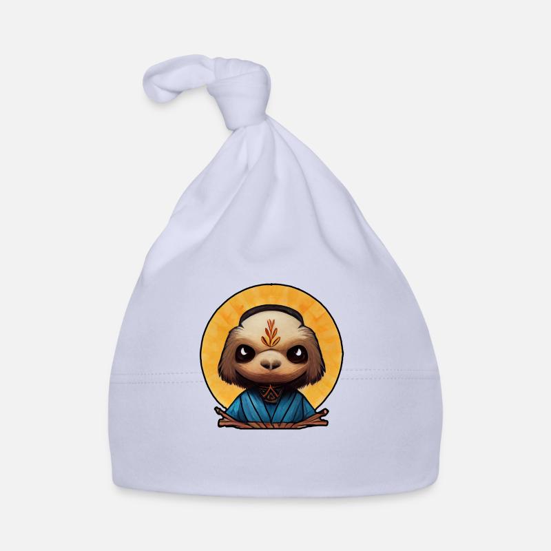 Buddhist monk as a sloth - Organic Baby Cap - sky