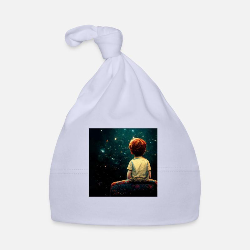 Petit garçon assis au bord de l’univers Bonnet bio Bébé