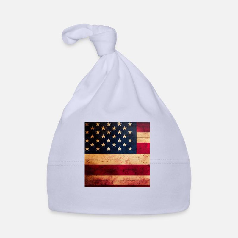Logo du drapeau américain - Bonnet bio Bébé - ciel