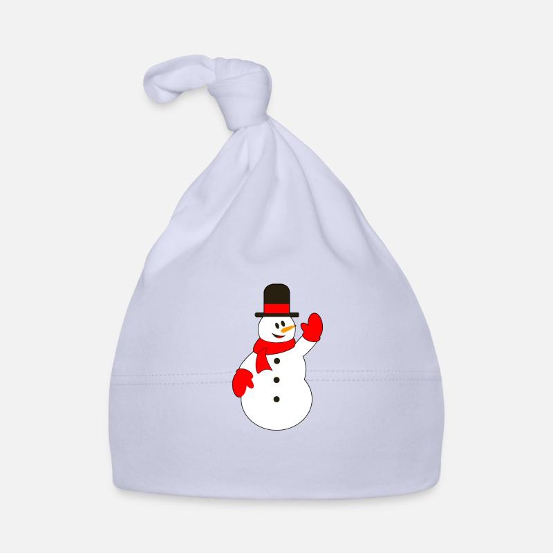 Schneemann mit Hutwedeln Baby Bio-Mütze