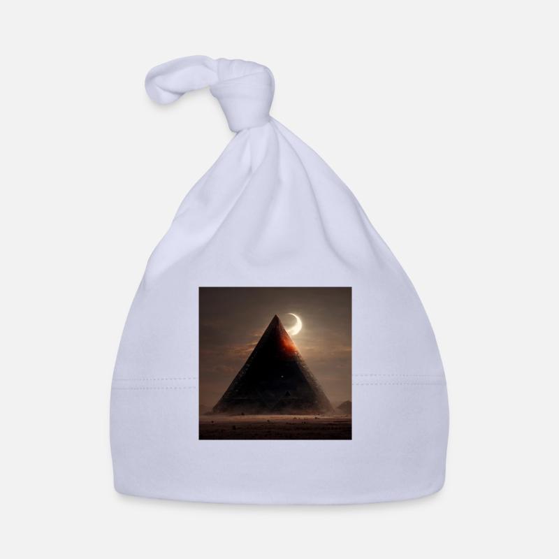 Egyptian Pyramid with Eclipse - Organic Baby Cap - sky
