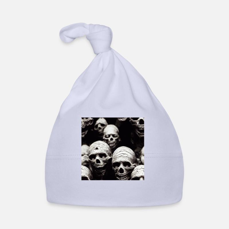 Schädel - Baby Bio-Mütze - Sky