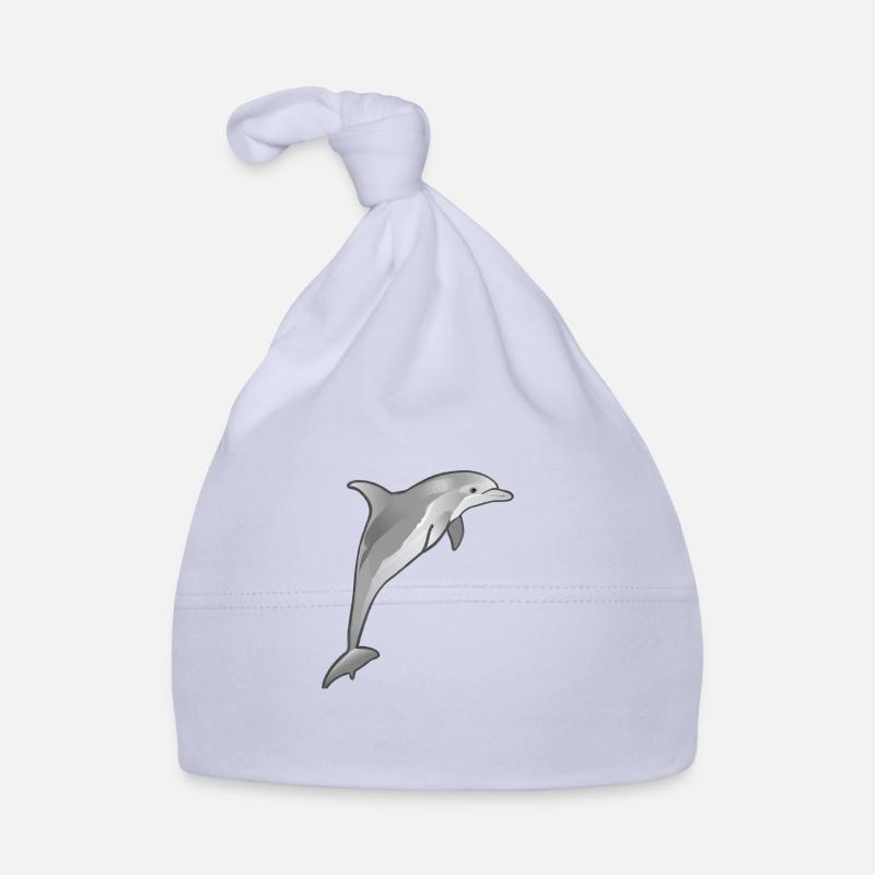 dolphin Illustration Organic Baby Cap