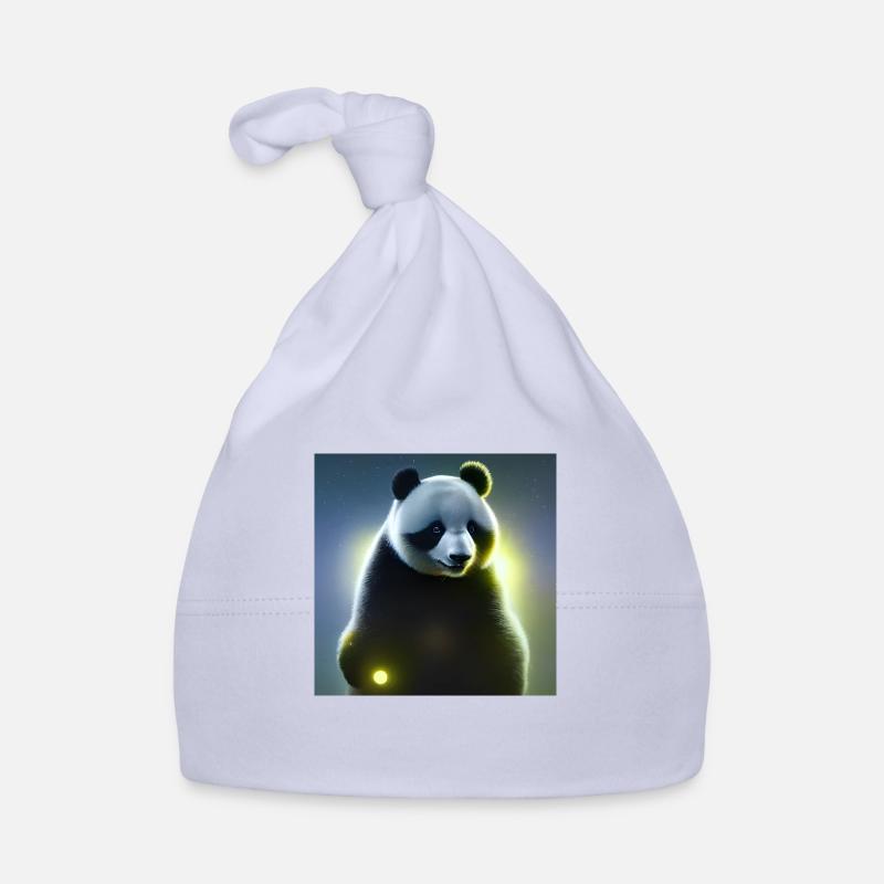 Un panda pour tous les cœurs - Bonnet bio Bébé - ciel
