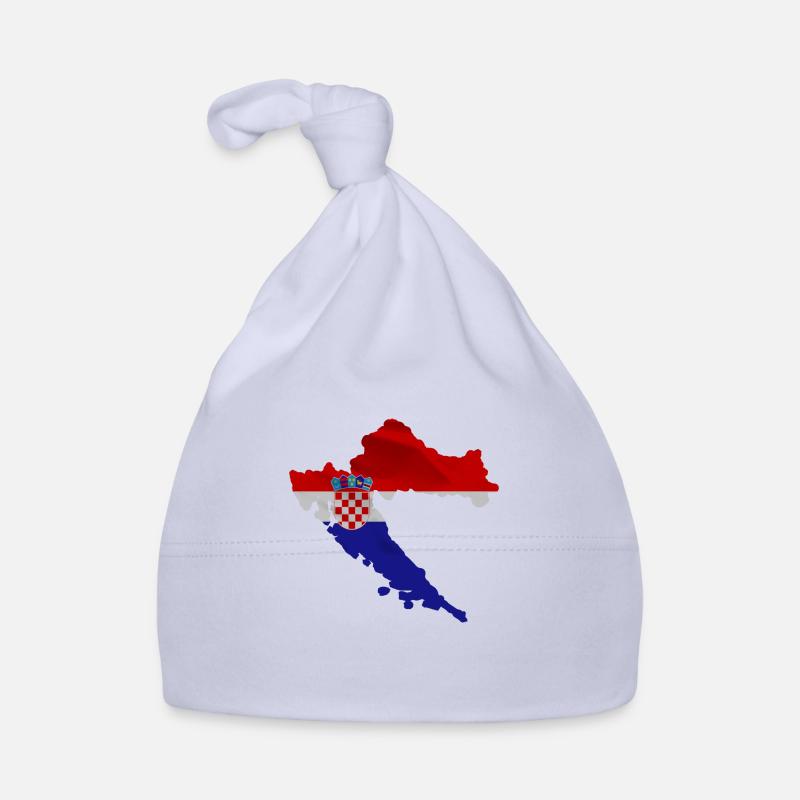 Drapeau croate en forme de pays - Bonnet bio Bébé - ciel