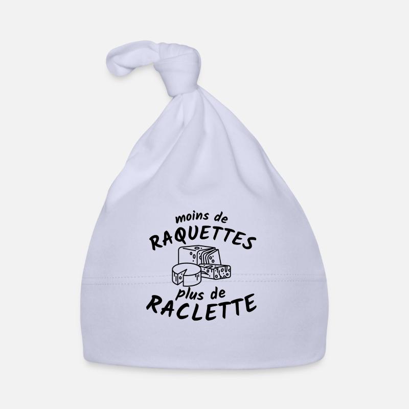 Moins de raquettes plus de raclette idée cadeau Bonnet bio Bébé