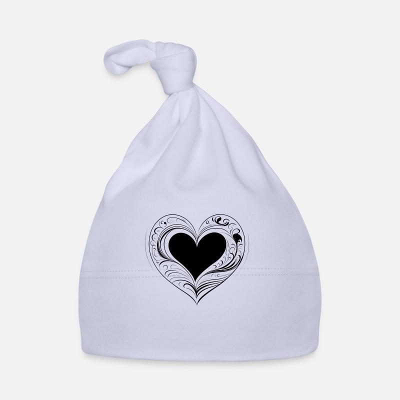 Schwarzes Herz Baby Bio-Mütze