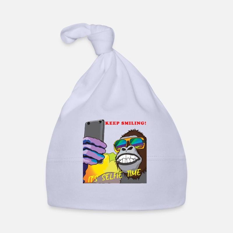 Funny gorilla makes selfie gift Organic Baby Cap