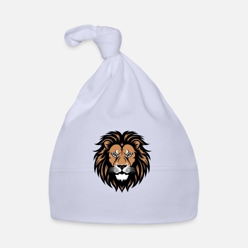 Lion - Bonnet bio Bébé - ciel