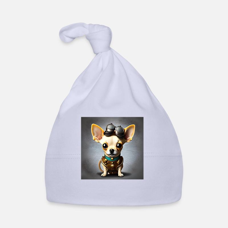 Chihuahua Puppy Steampunk - Bonnet bio Bébé - ciel